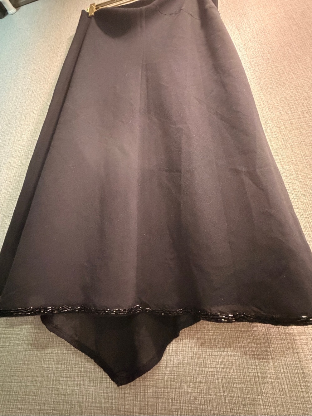 Banana Republic Black Asymmetrical Beaded Hem Skirt Size 10